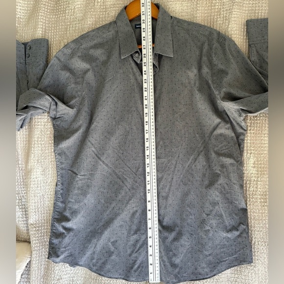 Zachary Prell Men’s XL Shirt Gray Polka Dot 100% Cotton Long Sleeve - Picture 10 of 10